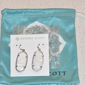 Silver Lined Ivory Pearl Earings